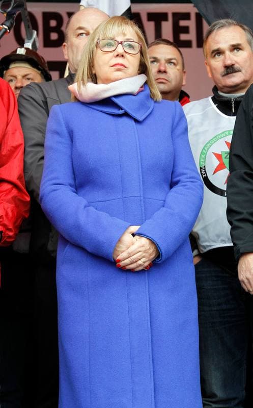 Manifestacja przed KWK Pokoj. Ruda Slaska. 13.10.2015